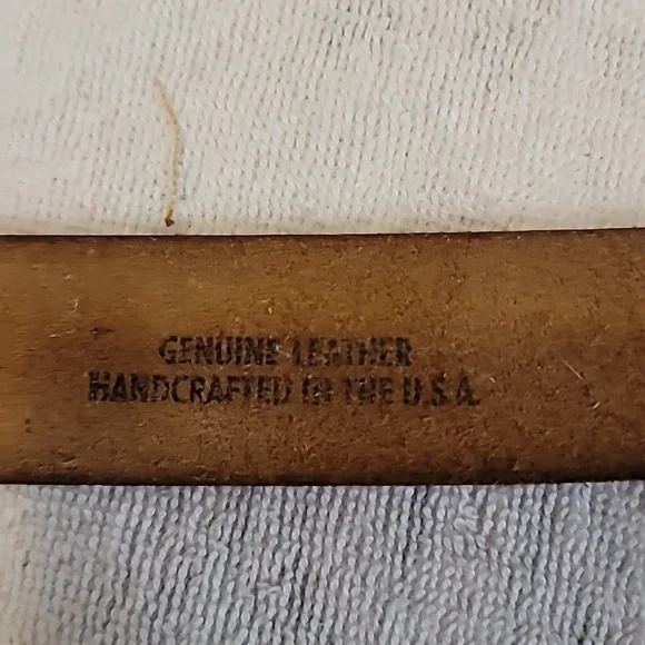 Masonic Harry Klitzner Brass Belt Buckle On Leather Belt - Picture 4 of 9